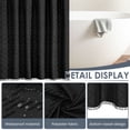 thumbnail image 4 of Dznils Rideau de Douche Noir à Franges avec Crochets, Rideau de Salle de Bain Bohème en Tissu Texturé Capitonné, 72 x 72, 4 of 9