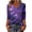 Purple #062, variant on Halloween Shirts for Women Skeleton Castle Print V-Neck Casual T-Shirt Candy Loose Fit 3/4 Sleeve Cute Fall Tops 2XL