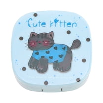 Unique Bargains 1 Set Contact Lens Case Cartoon Cat Lens Storage Case Blue