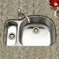 thumbnail image 2 of Houzer Medallion Designer 32 in Stainless Steel Undermount 80/20 Double Small Left Bowl Kitchen Sink with Strainer - MG-3209SL-1, 2 of 6