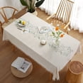thumbnail image 3 of Embroidery Tassel Tablecloth  Cotton Linen Dust Proof Table Cover  for Kitchen Dining Room Home Party Tabletop Decor Yening, 3 of 7