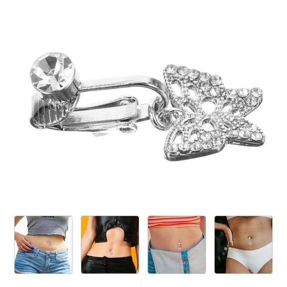 K-KED Fake Belly Button Ring Clip Delicate Jewelry Non-pierced Piercing Non-piercing Miss