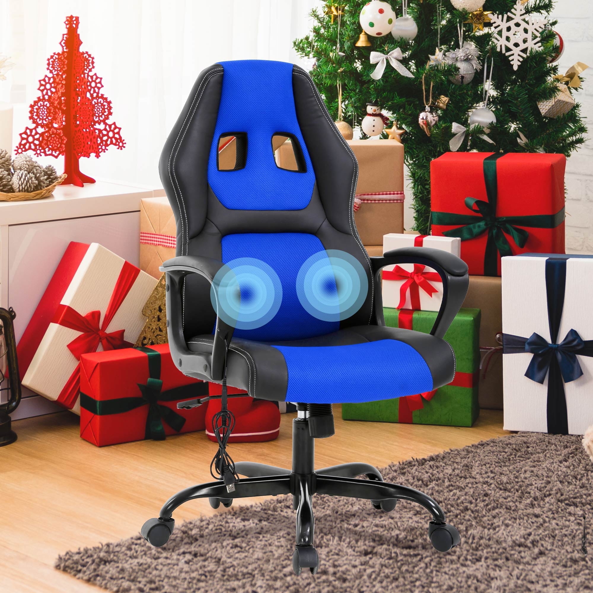 YRLLENSDAN Gaming Chair Collection Ergonomic Adults Massage High-Back PU Leather Adjustable Height