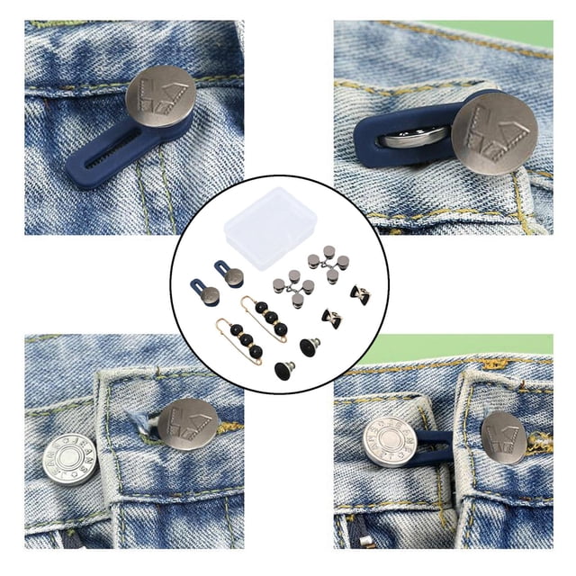Ajustable Jean Cintura Hebilla Botón Tensor Desmontable Instantáneo Durable Extensor Pasadores reutilizables Instalación simple Reductor para pantalon - marrón Baoblaze Botón de hebilla de la cintura Jean