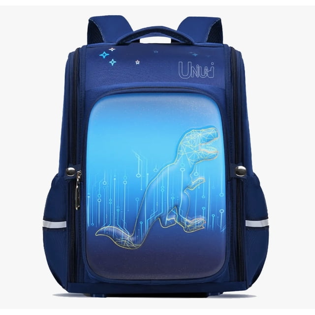 Mochila Escolar Primaria Para Niño Dinosaurio 3d Impermeable