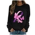 thumbnail image 3 of VKOYWKM Breast Cancer Tee for Women Breast Cancer Awareness T-Shirt Long Sleeve Pink Ribbon Graphic Tee Tops Fall Crew Neck Loose Fit Breast Cancer Pullover Sweashirt, 3 of 5