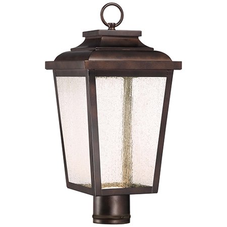 Rustic Bronze Outdoor Post Mount - Irvington Manor LED Chelesa Bronze 9-Inch LED Outdoor LED Post Mount