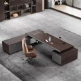 thumbnail image 4 of Executive Supplies Office Desk Writing Standing Organizers Monitor Computer Desks L Shaped Drawers Mesa Escritorio Furniture My Lux Decor Round, 4 of 24