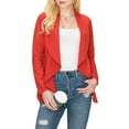 thumbnail image 4 of Doublju Women's Long Sleeve Crepe Flare Blazer with Shawl Collar with Plus Size, 4 of 4