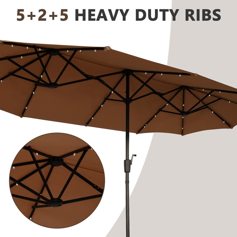 brown rectangle patio umbrella Qidvol Half Outdoor Half Umbrellas with Base for Balcony, Table, Garden, Deck, Porch, Rectangular Canopy 6ft/8ft, Height Adjustable (Color : Khaki, Size : Small) : Patio, Lawn Enjoy the outdoors under the shade of this wonderful rectangular patio umbrella.Covering a wide area with its easy crank lift design 12.5 ft. x 10 ft.