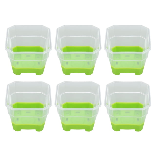 20Pcs Plastic Nursery Pots, Silicone Thicken Square Seeding Pot Container Reusable Mini Planter Set With Drainage Holes, Transplanting Pots For Garden Yard