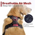 thumbnail image 5 of Dog Harness L Red Checks Arnais Anti Traction Reflective Adjustable Vest for Large Dogs, Tie in Front Leash Hook for Car Ride American Staff Border Collar Red Tiles, 5 of 5