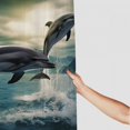 thumbnail image 3 of Fenyluxe Dolphins Wildlife Photography Pretty Shower Curtain Bathroom Decor with Hooks 100% Polyester Washable Shower Curtain for Bathroom 36x72, 3 of 7