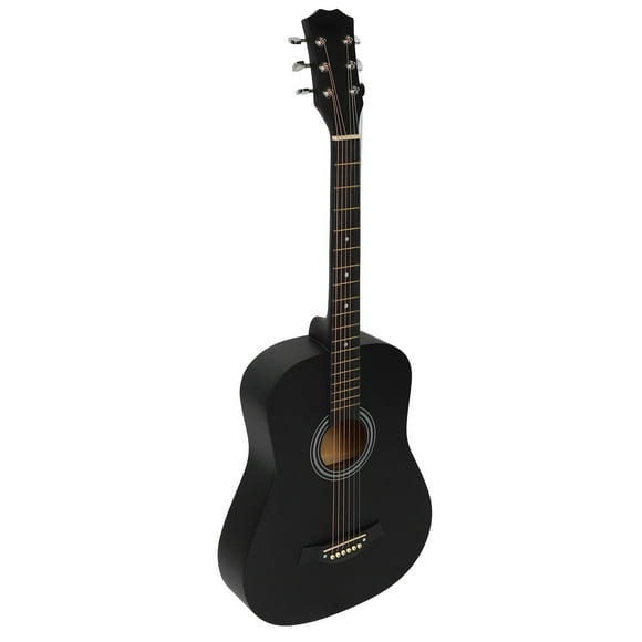 Guitarra Acústica, Agarre Cómodo Redondeado, Kit De Guitarra Acústica Negra Mate De 38 Pulgadas Para Aprender Para Adultos
