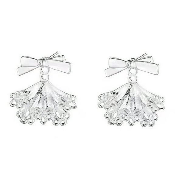 FENOHREFE Stylish Butterfly Knot Earrings Lightweight Lace Skirt Bowknot Earrings Ballet Inspired Drop Resistant Ear Studs Jewelry