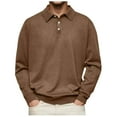 thumbnail image 1 of Blusa y camisa de manga larga con cuello vuelto para hombre, informal, de color liso, con botones, de terciopelo alemán, blusa de manga larga con cuello vuelto, camisa para hombre, tops de poliéster p, 1 of 5