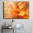 thumbnail image 4 of Mudket Framed Canvas Wall Art Ready to Hang, Orange Floral Wall Art, Luxury Abstract Flower Wall Decor, Floral Prints for Living Room Bedroom Cafe Wedding Decor - 12"L x 8"W, 4 of 10
