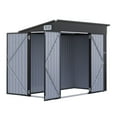 thumbnail image 4 of Clouddwell 8ft x 6ft Heavy-Duty Metal Storage Shed with 3 Doors, Lockable Lean-To Design, Weatherproof for Garden & Tools (Black), 4 of 9