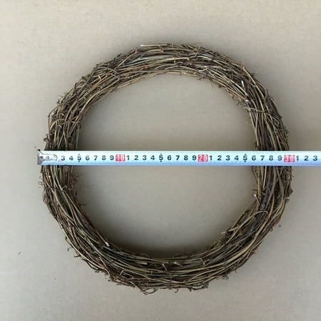 Year Round Wreath Ideas dried grapevine twig garland flower shop DIY door hanging floral wreath American country Christmas decoration bare circle dried flowers 30CM round ()