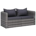 thumbnail image 1 of vidaXL Garden Corner Sofas 2 pcs Grey Poly Rattan, 1 of 5
