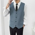 thumbnail image 6 of Blczomt Dress Mens Big and Tall Tank Tops Sleeveless Vest Waistcoat Formal Pocket Blue Tees, 6 of 8