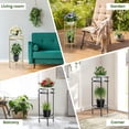 thumbnail image 5 of UU&T 23.5'' Tall Plant Stand Indoor, 2 Tier Metal Plant Shelf, Sturdy Rustproof Decorative Stands Outdoor for Corner Garden Patio Livingroom Balcony, Gold, 5 of 8