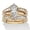Yellow Gold-Plated Brass, variant on 3.57 TCW Marquise-Cut CZ Gold-Plated .925 Silver 2 Piece Jacket Bridal Ring Set