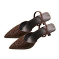 thumbnail image 4 of Miluxas Pointed Toe Slingback Kitten Heels for Women Low Heel Pointed Toe Pumps formal Dress Shoes Sling Back Heels Brown 9.5(43), 4 of 9
