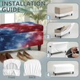 thumbnail image 6 of Jiueut American Flag Tie Dye Print Ottoman Cover Stretch Rectangular Ottoman Covers Slipcover Rectangle Washable Foot Stool Cover Thick Storage Protector with Elastic Bottom, Small, 6 of 7