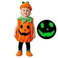 thumbnail image 2 of LIIPEE Kids Halloween Costumes Boys Girls Unisex Glow In The Dark Pumpkin Fancy Dress Up Clothes 3 Piece,6-7 Years, 2 of 9