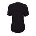 thumbnail image 7 of T Shirts For Women Womens Tops V Neck Tops Puff Short Sleeve T Shirt Pleated Floral Printed Tunic Blouse Shirts, 7 of 7