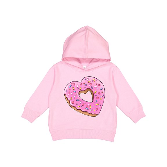 Inktastic Heart Shaped Donut with Pink Icing and Sprinkles Toddler Hoodie
