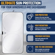 EcoNour Car Windshield Sunshade – Small Full-Size Reflective Sun Shade | Heat & UV Blocking Protection | Foldable Front Window Sun Shield | Keeps Vehicle Interior Cool