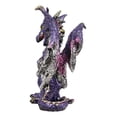thumbnail image 4 of Ebros Small Purple Rain Armored Midnight Dragon Statue 4.5" High Fantasy, 4 of 6