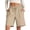 Khaki, variant on Gealkoca Women's Sweat Shorts with Pockets Drawstring Summer Workout Casual Lounge Shorts Elastic Waist Bermuda Active Shorts