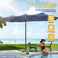 thumbnail image 3 of Dextrus 15FT Double-Sided Patio Umbrella, Large Outdoor Market Table Umbrella for Patio, Navy Blue, 3 of 5