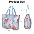 thumbnail image 3 of Tote Bag for Women - Pioneer Flower Shoulder Bag - Large Utility Work Duffle Bag with Zipper Handbag for Travel, Work, Sprots, 3 of 5