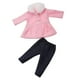 thumbnail image 2 of Ropa para muñecas de 18 pulgadas, bonito abrigo de lana y pantalones para muñecas de 43 cm para fiestas. Rosado, 2 of 5