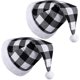 thumbnail image 1 of 2 uds. Gorro de Papá Noel para adultos, terciopelo rojo, cuadros negros, suministros para fiesta de Navidad, gorro de Papá Noel, sombrero para adultos, sombrero de Navidad a cuadros en blanco y negro (blanco y negro) Rojo Verde RV011031-01373SDJ, 1 of 5