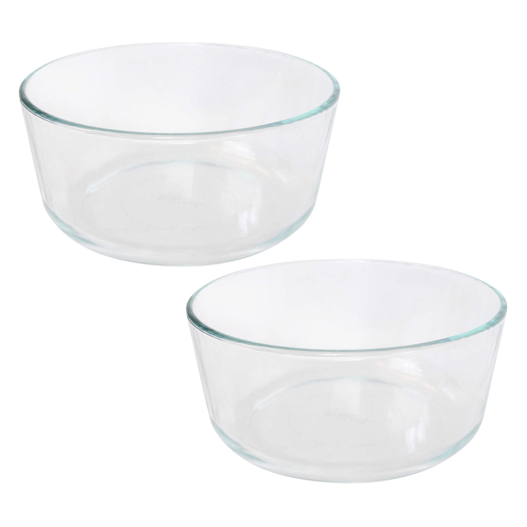 Pyrex 7203 7-Cup Round Clear Glass Storage Bowls (2-Pack) - Made in USA