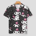 thumbnail image 2 of Kuromi And My Melody Women Pajamas Set Short Sleeve Sleepwear Button Down Nightwear Soft Pjs Set with Pockets, 2 of 7