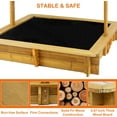 thumbnail image 3 of PETSCOSSET Sandbox with Cover, Sand Box with 4 Reinforced Benches, UV-Resistant and Adjustable Height Roof, 45x45 Inches, 3 of 8
