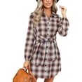 thumbnail image 2 of Vestido a cuadros para mujer vestido de manga larga cómodo y transpirable encantador para mujer para oficina para citas ANGGREK Otros, 2 of 6