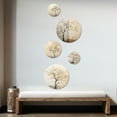 thumbnail image 2 of Designart "Neutral Toned African Tree" Tree African Round Wall Art Set Of 5 - Beige Traditional Hallway Metal Art Print Set, 2 of 6
