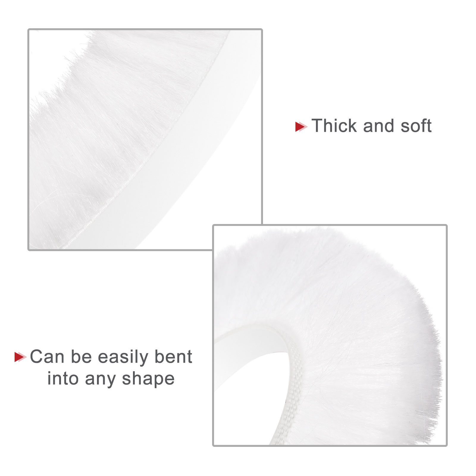 Unique Bargains Weather Stripping Brush Self-Adhesive Seal Weatherstrip White 40ft x 0.35" x 0.9"