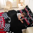 thumbnail image 5 of Catabedysis Personalized Letter Gifts 7pcs Queen Bedding,Racing Print Alphabet Q Bedding Comforter Set Queen,Black Reversible For Boys, 5 of 7