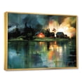 thumbnail image 2 of Designart "Abstract Clouds Above Country Houses" Abstract Landscape Floater Framed Canvas Prints, 2 of 5