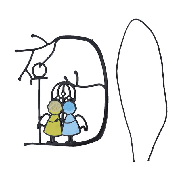 Colgante de ventana de aleación Lindos dibujos animados Ligeros Adornos colgantes para amantes para jardín de pared