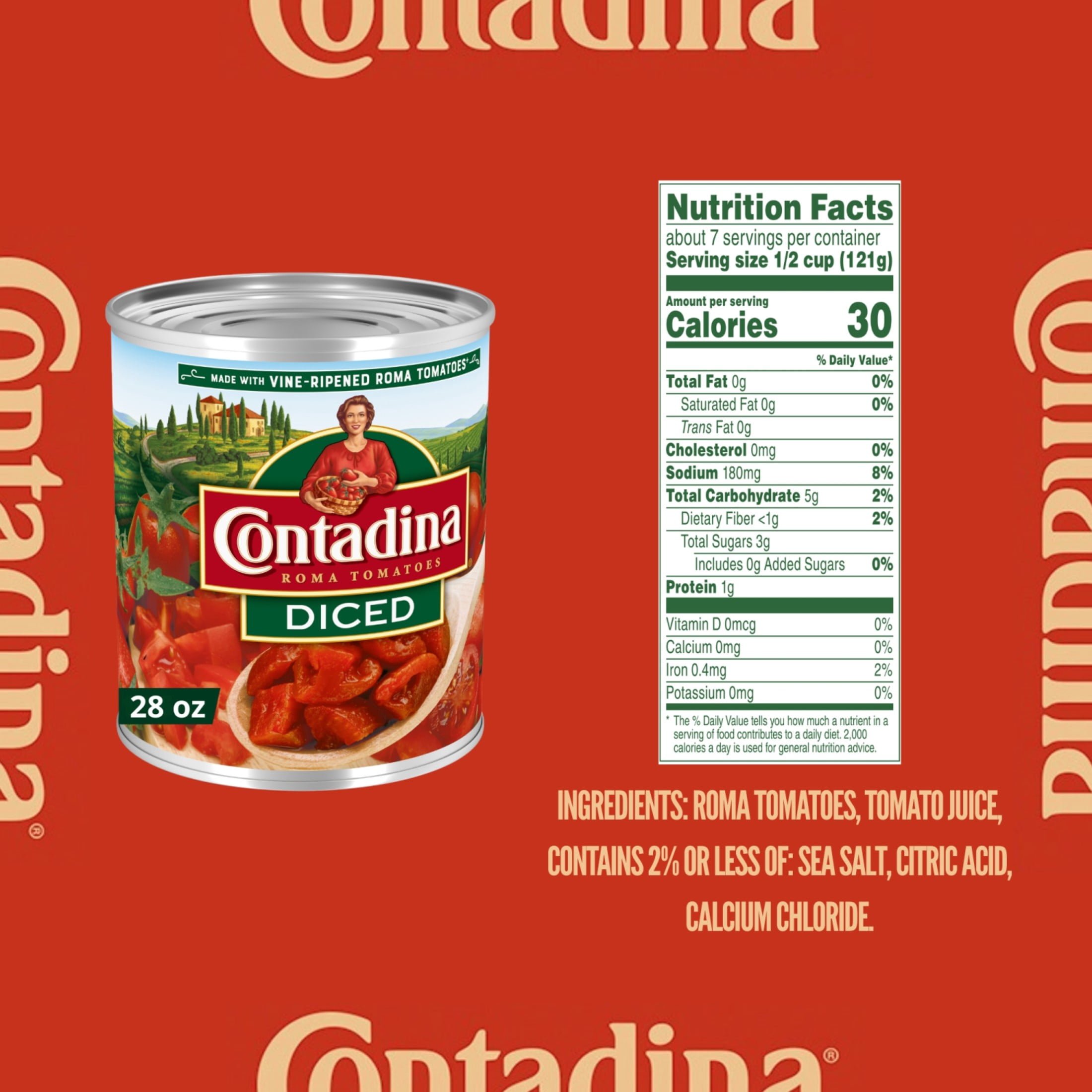 (3 pack) Contadina Diced Canned Tomatoes, 28 oz Can
