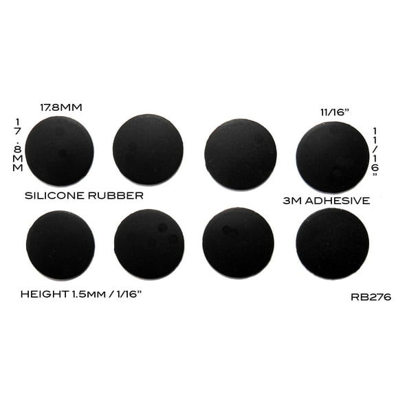VATH Self Adhesive Silicone Rubber Feet 17.8mm(L) x 17.8mm(W) x 1.5mm(H) [RB276]